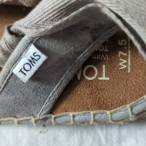 TOMS Lace Up Espadrilles Size 7.5 Tie Dye Grey - Picture 2 of 4